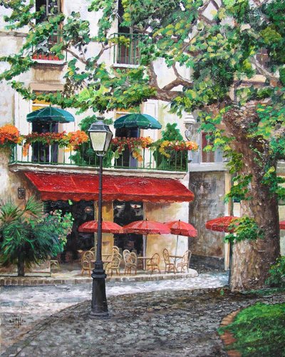 Cafe Beauclaire, Provence by Trevor Neal